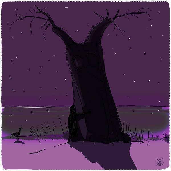 vergrößern Suche Trost am Eulenbaum