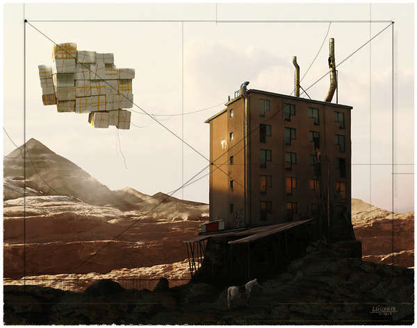 vergrößern Pferd vor Haus in Wüste