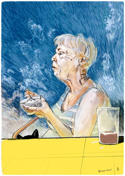 vergrößern Mutter isst
